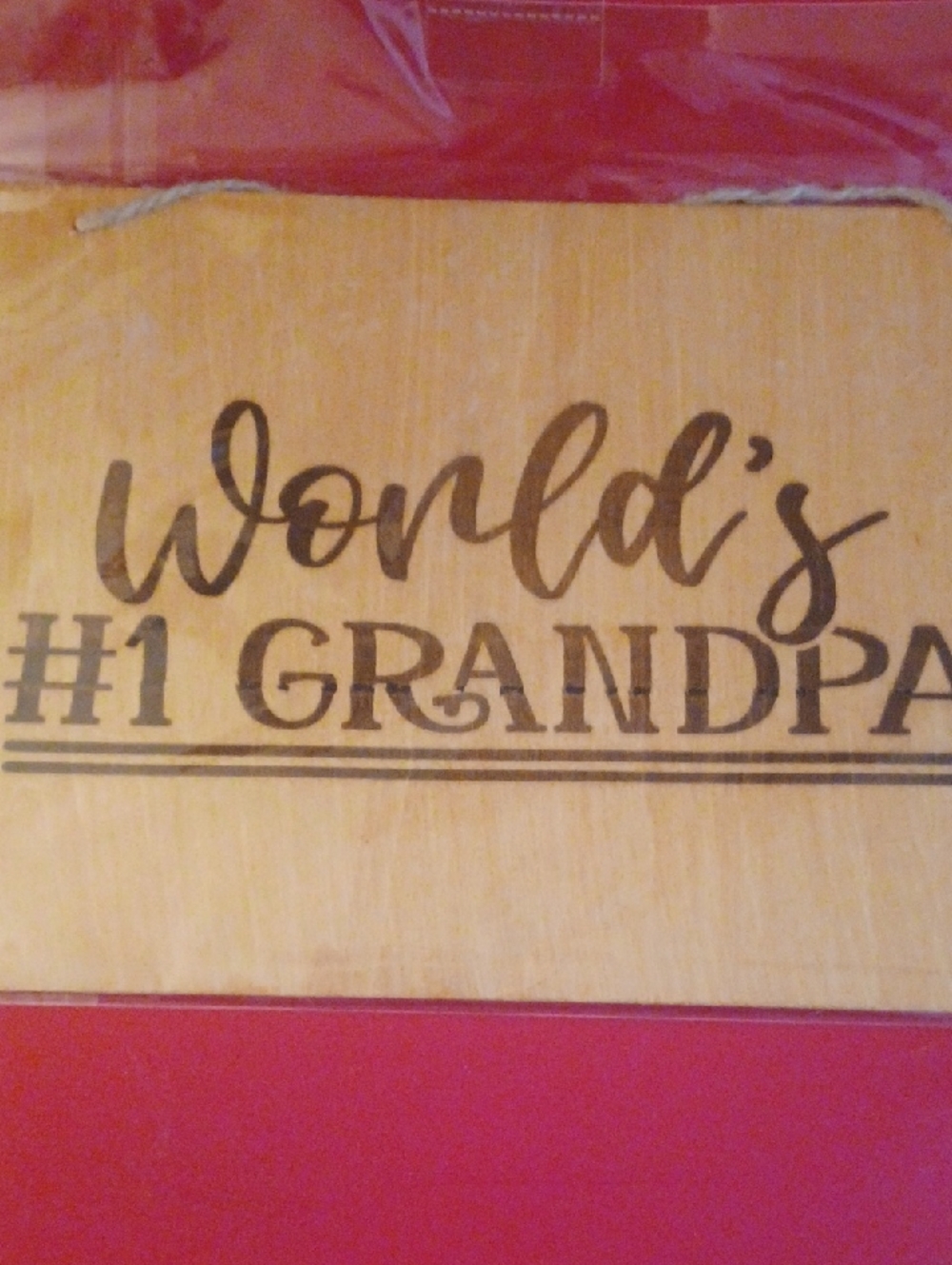 8x10 "World's #1 Grandpa" Natural Wood Sign